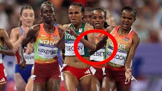 Beatrice Chebet Womens 5000m Gold Medal Faith Kipyegon amp Gudaf Tsegay Fight olympic paris 2024 [upl. by Siradal700]