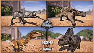 New Ingens List Pack Mod in Jurassic World Evolution  MICROCERATUS PELOROPLITES TROODON amp MORE [upl. by Carilla]