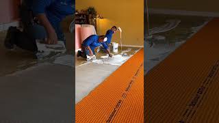 Uncoupling membrane diy tiletransformation homeremodeling bathroomtiles tile [upl. by Farrow]