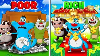 Roblox Oggy Become Poor To Rich With Jack ROCKINDIANGAMER funny [upl. by Bathelda3]