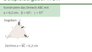 Dreiecke konstruieren  Kongruenzsatz WSW [upl. by Wendelin]