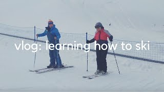 VLOG Learning How to Ski  First Time Skiing [upl. by Ettereve907]