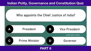 Indian Polity Governance and Constitution Quiz  Part 6  Republic Day of India Quiz 2021 [upl. by Acinom]