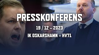 Presskonferens efter IK Oskarshamn – HV 71 [upl. by Blim]