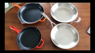 Stainless Steel vs Enamel Cast Iron Skillets Frying Pans Detailed Analysis [upl. by Ressler]