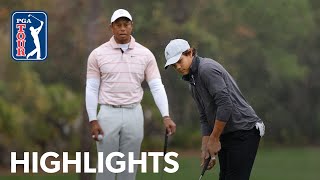 Tiger and Charlie Woods shoot 8under 64  Round 1  PNC Championship  2023 [upl. by Portia]