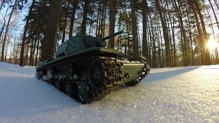 Танк на Радиоуправлении КВ1 Тест по СнегуRc Tank Kv1 Snow Test [upl. by Attoynek]