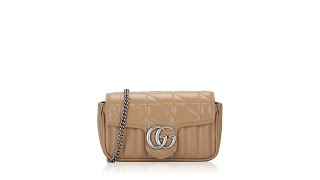 Gucci GG Marmont Matelasse Aria Super Mini Flap Shoulder Bag Rose Beige [upl. by Bik]