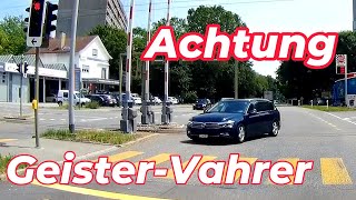 Strasse der Schweiz mit Auto und Geisterfahrer Leben im Verkehr Switzerland drivers street view [upl. by Taylor]