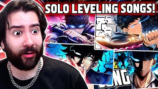 REACTION  Solo Leveling Songs by Daddyphatsnaps FabvL Divide Music GameboyJones and more [upl. by Victory]