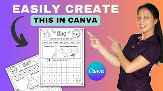 How To Create a Printable CALENDAR WORKSHEET For Kids in Canva [upl. by Buller]