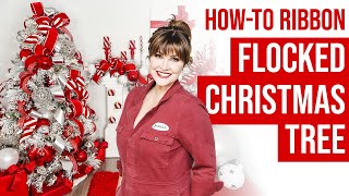 HowTo RIBBON a FLOCKED Christmas TREE [upl. by Jakoba]