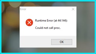 Runtime Error  Could Not Call Proc [upl. by Imik]