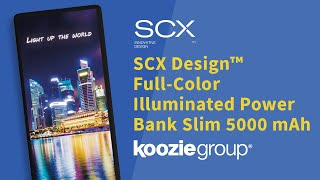 SCX Design™ FullColor Illuminated Power Bank Slim 5000 mAh [upl. by Ynatsyd]