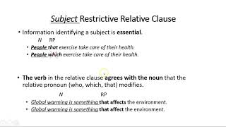 ESL Restrictive and Nonrestrictive Relative Clauses [upl. by Assillem]