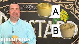 Mustard Expert Guesses Cheap vs Expensive Mustard  Price Points  Epicurious [upl. by Reinar268]