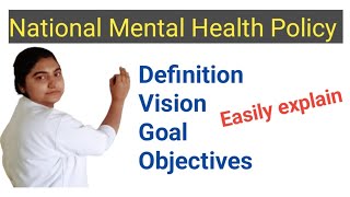 Notes on National Mental Health Policy In psychiatric Nursing in Hindi Mental Health Nursing [upl. by Neala]