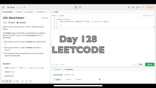 Day 128 LeetCode Problem 290 Word Pattern  Swift [upl. by Ani652]