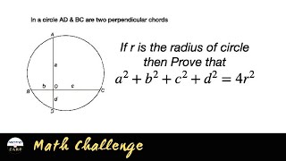 Proof Radius Relationship with Two Chords in a Circle  4r2a2b2c2d2 [upl. by Marlena212]