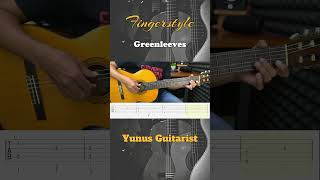 Greensleeves  Fingerstyle Guitar Tutorial  TAB amp Lyrics fingerstyleguitar [upl. by Yewed]