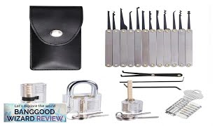 19PCS Locksmith Practice Lock Set with 4 Transparent Padlocks and 15 Precision Review [upl. by Hermie]