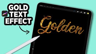 Create GOLDEN TEXT in PROCREATE Shorts [upl. by Nomolas417]