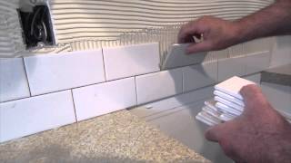 How to install a simple subway tile kitchen backsplash [upl. by Jerrome]