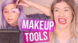 Trying Makeup Tools We Didn’t Know Existed Beauty Break [upl. by Aynod418]