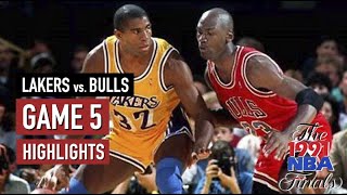 Throwback NBA Finals 1991 Chicago Bulls vs LA Lakers Full Game 5 Highlights  Jordan 30 Pippen 32 HD [upl. by Caia248]