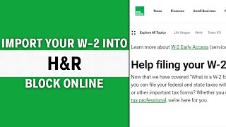 How to Import Your W2 into HampR Block 2024  Online W2 Import Guide [upl. by Evania]