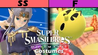 Super Smash Bros Ultimate  Costume Rankings [upl. by Sessilu]