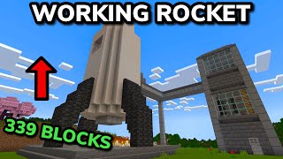 MAKING A WORKING ROCKET SHIP in Minecraft Bedrock Survival Ep 21 [upl. by Gery]