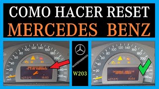 Cómo RESETEAR el MANTENIMIENTO en MB W203 ASSYST  Mercedes w203 oil service reset [upl. by Dani]