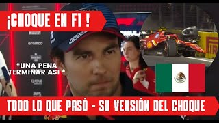 Checo Pérez Habla Sobre el Choque con Carlos Sainz ¡Todo lo que Dijo en Exclusiva [upl. by Garfield]