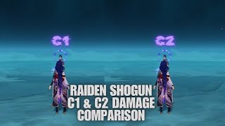 c1 vs c2 Raiden shogun damage comparison  Genshin impact [upl. by Krusche74]