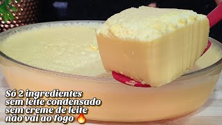 SEM LEITE CONDENSADO E SEM CREME DE LEITE SÓ 2 INGREDIENTES E NÃO VAI AO FOGO SOBREMESA INCRÍVEL [upl. by Sharron]