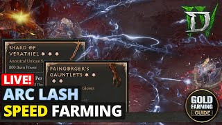 Arc Lash Speedfarming Sorcerer  Crafting the Fastest Build in Diablo 4 Season 6 Vessel of Hatred [upl. by Ranite]