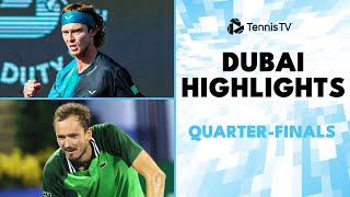 Medvedev vs Davidovich Fokina Rublev Hurkacz amp Humbert Play  Dubai 2024 QuarterFinal Highlights [upl. by Croydon]