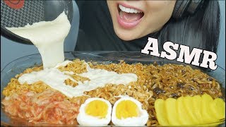 ASMR CHEESY NOODLE FEAST Spicy Fire  Carnonara  Jjajangmyeon EATING SOUNDS NO TALKING  SASASMR [upl. by Nivaj478]