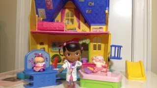 Doc McStuffins Clinic with Lambie  Hallie Unboxing and Review [upl. by Auhsohey]