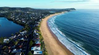 Drone aerial Wamberal beach Terrigal bridge nature Central Coast tourism travel Australia [upl. by Edmea]