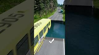 Bus vs water pit 31  carsvswaterpit beamngdrive doubleflatbedtrailertruckvsspeedbumps [upl. by Beore430]