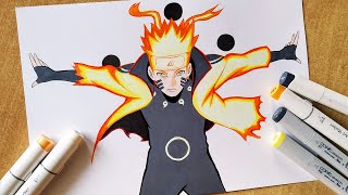 How to Draw Naruto Six Paths Sage Mode  Naruto Shippuden  Step By Step Tutorial [upl. by Roanna]