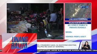 Mahigit 100 pasahero stranded dahil sa Bagyong Kristine ilan sa kanila  Unang Balita [upl. by Kilk]