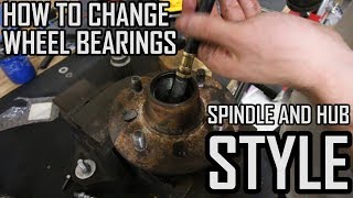 How to change wheel bearings on a 1978 Datsun 280z spindle and hub style [upl. by Laucsap]