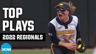 Top defensive plays from 2022 NCAA softball regionals [upl. by Romilly]