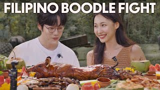 Introducing Filipino Boodle Fight to Korean Artist 10CM [upl. by Albert]