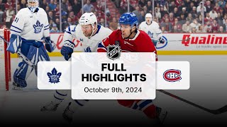 Maple Leafs at Canadiens  October 09 2024  NHL Full Game Highlights [upl. by Cassil314]