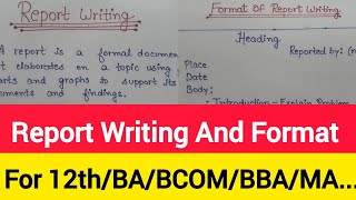 Report Writing Bcom 2nd Semester  Bba 3rd sem Full explanation in hindi bcom [upl. by Ilellan523]