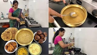 Avani Avittam spl  Boli  Appam  Kadalai paruppu payasam  Vadai  Usili  Bonda Moor Kuzhambu [upl. by Sinnel]